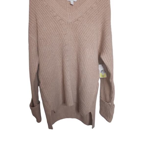 Nine West V-Neck Blush Pink Knit Sweater, NWT, Large - Picture 3 of 6